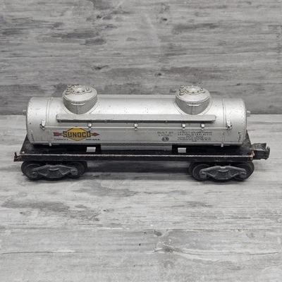 Lionel No. 6465 Sunoco 2 Dome Tank Car Postwar Model Railway Freight Car - Image 1 of 4