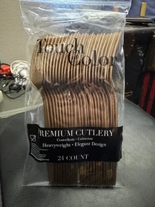 Glittering Gold Premium Cutlery Plastic Forks 24ct. Party Supply New!!! - Picture 1 of 2