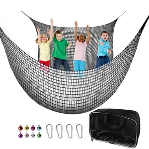 Climbing Cargo Net 9.8' x 9.8', Double Layers Playground Safety Net, with Sto... - Picture 1 of 9
