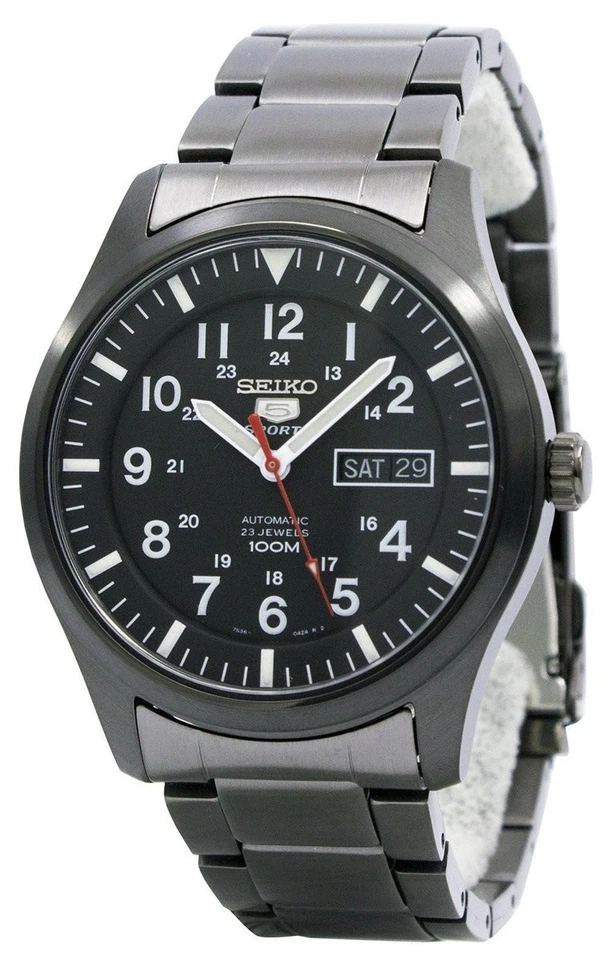 Seiko 5 Men's Black Watch - SNZG17K1