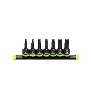 GRIPEDGE Tools | 7-PC - 3/8" Dr Short Metric Impact R.P.T. Hex Driver Set | S... - Picture 1 of 4