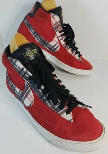 Nike Blazer Mid Premium x Ben Simmons 'Plaid' Habanero Red Sneakers Mens Size 10 - Picture 1 of 20