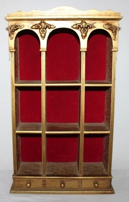 Hollywood Regency Gold Gilt Curio Wall Shelf or Tabletop Display Baroque Design - Image 1 of 4