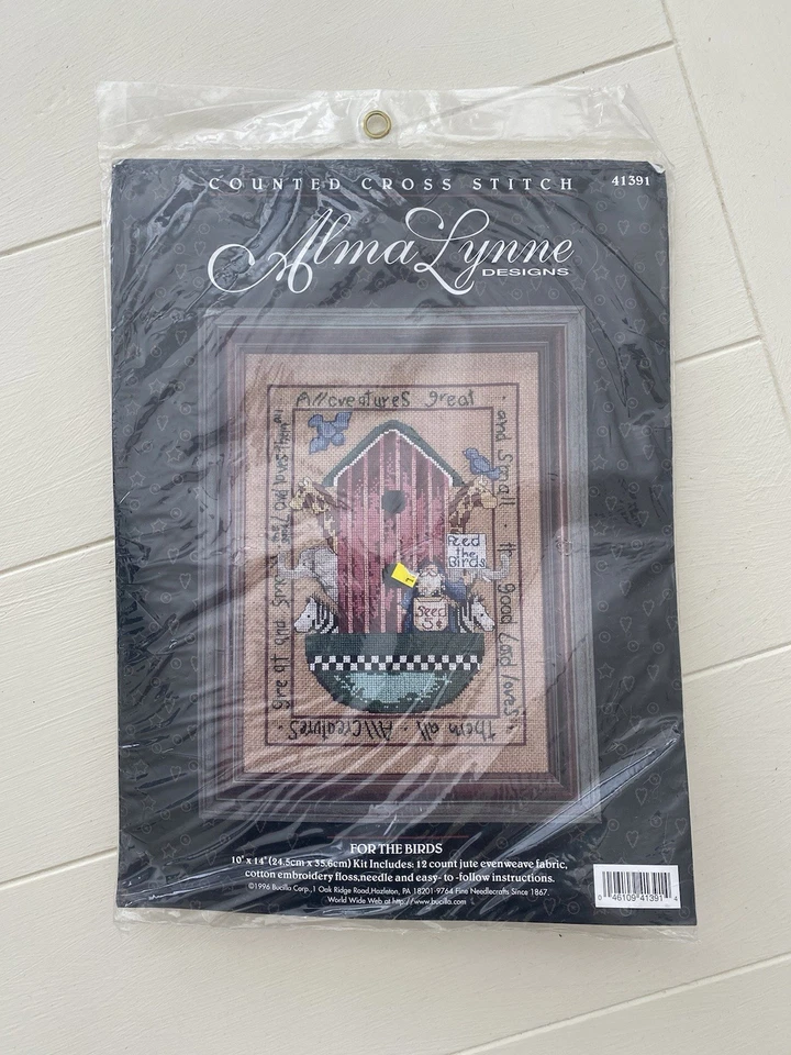 Bucilla Alma Lynne Design FOR THE BIRDS Counted Cross Stitch 10x14 Sealed NEW - Image 1 of 4