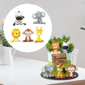 5x Animals Cake Toppers Sculpture Art Miniatures Animal Figurines for Bedroom - Picture 1 of 7
