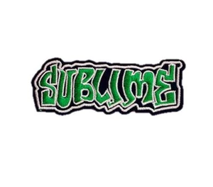 SUBLIME LOGO IRON ON SEW ON EMBROIDERED PATCH 9cm x 3cm MUSIC DUB BAND - Bild 1 von 1