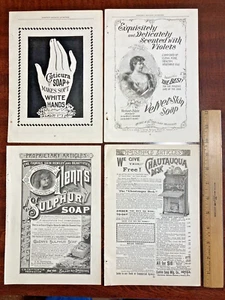 LOT (4) antique full page 1880's - 90's full page soap print ads - Picture 1 of 2