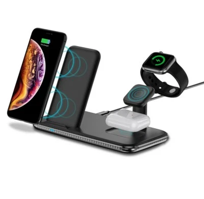 GOOD !  4-In-1 Wireless Charging Dock  For apple Devices iphone airpod  watch - image 1 of 4
