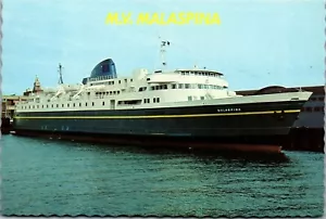 Cartolina d'epoca AK ALASKA M V Malaspina barca nave smerlata marina Hwy - Foto 1 di 4