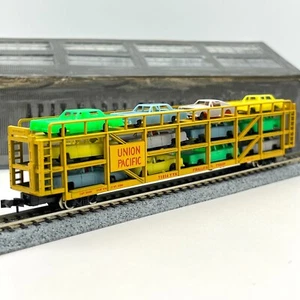 Minitrix 3154 Union Pacific Tri-Level Auto Vehicle Transport TTX 71014 N Scale - Picture 1 of 11