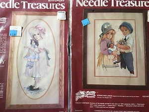 2 NIP Needle Treasures Cross Stitch Kits - Jan Hagara Spring and Lance & Mandy - Picture 1 of 6