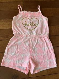 Jumping Beans Heart Pink Tie Dye Jumper Shorts Romper Girls Sz 6 Valentine’s Day - Picture 1 of 5