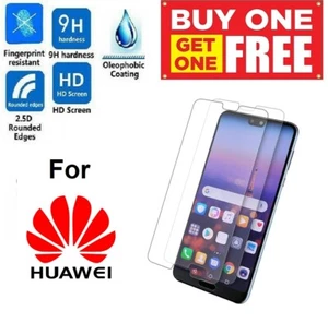 For Huawei Tempered Glass Screen Protector Mate 20 P20 Pro P30 Pro P40 Lite - Picture 1 of 3