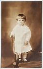 Rppc Darling Little Child Standing On Chair Cute White Dress Postcard B28