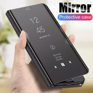 Smart View Mirror Flip Stand Case Cover Samsung S25 S24 FE S23 S22 S21 S20 Ultra - Picture 1 of 18