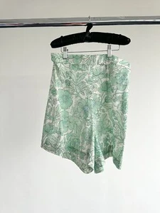 The Vampire's Wife The Persuasion Linen Floral Green High Waist Shorts - Picture 1 of 6