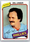 1980 Topps #27 Del Unser Baseball Card Philadelphia Phillies