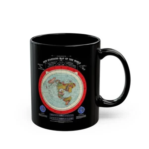 Gleason's 1892 New Standard Map of the World Flat Earth Black Mug (11oz, 15oz) - Picture 1 of 10