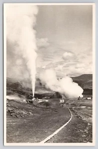 RPPC Krisuvik Iceland Thermal Area Steam Jets Postcard - Picture 1 of 2