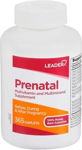 Leader Prenatal Multivitamin/mineral Supplement, 365 Caplets 096295128338VL - Picture 1 of 3