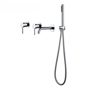 Bathtub Faucet Bathroom Shower Mix Set Hot Cold 2Way Diverter Shower Solid Brass - Picture 1 of 29