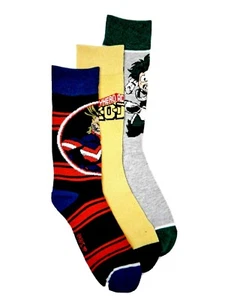 My Hero Academia Collection 3 pair Crew Socks Men's shoe Size 8-12 pack - Picture 1 of 3