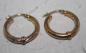 100% Genuine 9K Solid Yellow Gold 20mm Hollow hoop earrings. Hoops - Picture 1 of 9