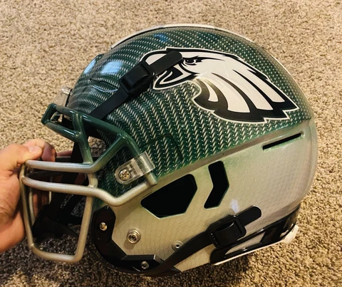 Philadelphia Eagles Schutt F7 FULL SIZE (AUTH) Hydro Dipped Two Tone Carbon Cover