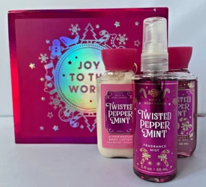 Bath & Body Works TWISTED PEPPER MINT Travel Size Mist Gel & Lotion Gift Set NWT - Picture 1 of 1