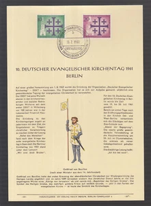 Berlín Herrlicher Privat ETB 1961 - 10. Día de la Iglesia Evangélica Alemana de Berlín - Imagen 1 de 2