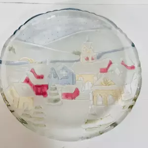 Crystal Clear Studios VTG Winter Scene Platter - Picture 1 of 3