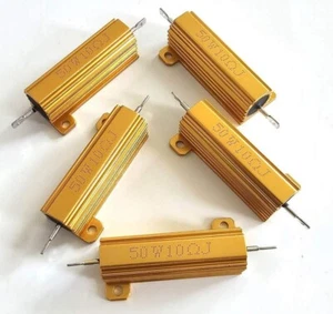 50 W 10 OHM CARCASA ALUMINIO RESISTENCIA DERIVACIÓN ORO RESISTENCIA 5 PIEZAS EN CAJA - Imagen 1 de 4