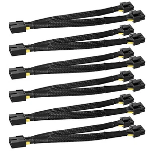 SYBECHATF 16AWG GPU VGA 8 Pin PCIE Splitter to Dual 8 Pin(6+2) Power Adapter ... - Picture 1 of 2
