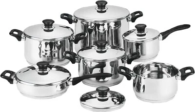 Batteria di Pentole Bavaria 12 Pezzi in Acciaio Inox 18/10 Offerta Casa - Immagine 1 di 2