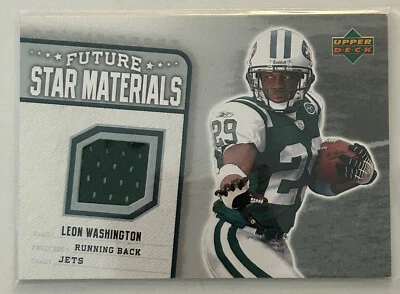 Leon Washington 2006 Upper Deck Rookie Debut Future Star Materials Relic Card - Image 1 of 4