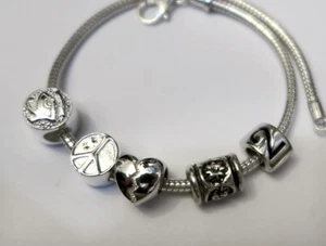 925 ECHT SILBER ***  Charm Bead Armband-Modul Anhänger - Picture 1 of 18
