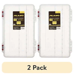 (2 pack) Plano ProLatch Stowaway Large Clear Organizer Tackle Box, Large, Clear - Picture 1 of 8