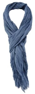 TigerTie - gecrashter Schal in blau unicolor einfarbig - Gr. 180 x 70 cm - Bild 1 von 1