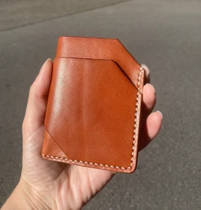 Geldbörse Braun Geldbeutel Wallet Portmonee echt Leder Handgemacht Portemonnaie - Bild 1 von 4