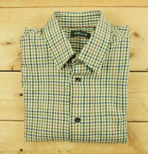 ORVIS ~ Men's Luxury Cotton & Merino Wool Button Down Long Sleeve Shirt ~ Size L