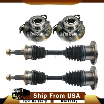 4X FRONT CV JOINTS WHEEL BEARING HUB KIT For Chevrolet Silverado 2500 HD 2015 - Image 1 of 4