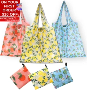 Foldable Reusable Shopping Bags, Large Sustainable Grocery Bag, Durable Foldable - Picture 1 of 12
