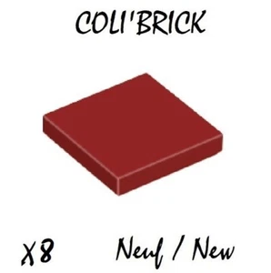 Lego 3068b - 8x Plaque Lisse / Tile 2x2 - Rouge / Dark Red - 88409 NEUF - Picture 1 of 1