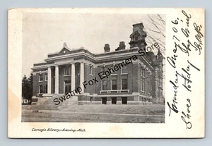 Postkarte Carnegie Bibliothek Lansing Michigan um 1906 - Bild 1 von 2
