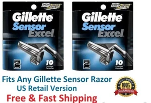 20 Gillette Sensor Excel Razor blades Refill Cartridges 5 10 Fits Sensor3 Shaver - Picture 1 of 4