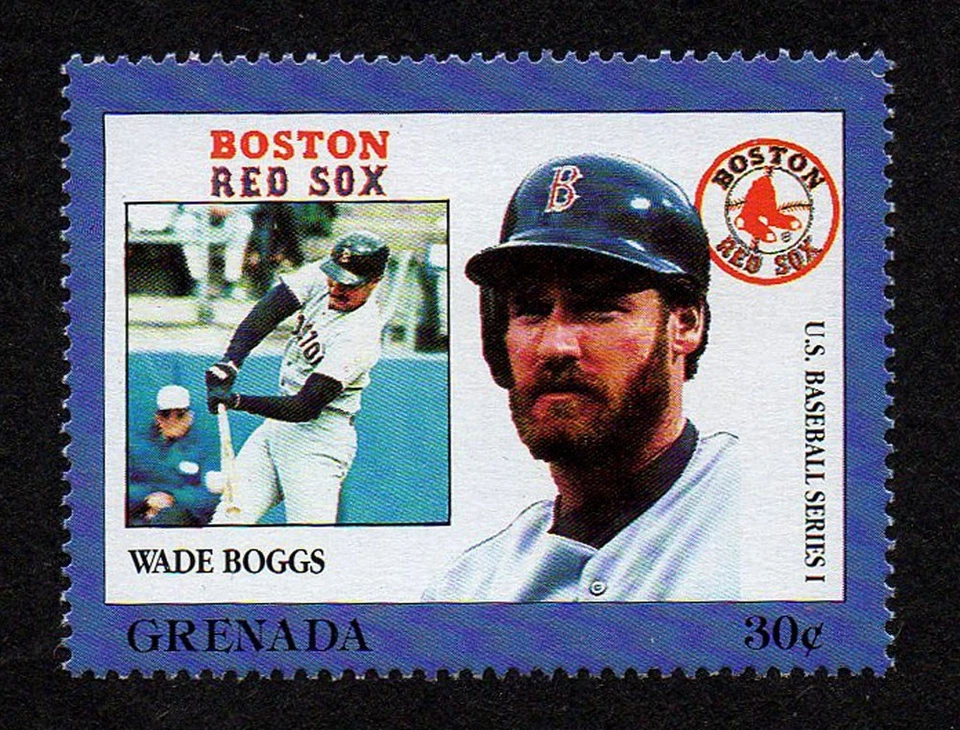 GRENADA, SCOTT # 1668-E, JUGADOR DE BÉISBOL MNH WADE BOGGS, EQUIPO BOSTON RED SOX Foto 1 de 1
