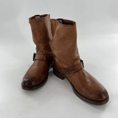 Botas cortas de ingeniero vintage Frye Veronica para mujer coñac 7,5 cinturón con hebilla de silla de montar Foto 1 de 4