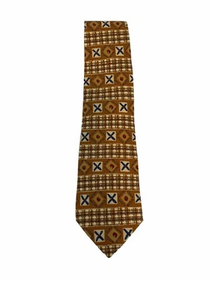 Guess Neck Tie Mens Multicolor Geometric Silk Woven Classic Made In USA Vintage - Image 1 of 4
