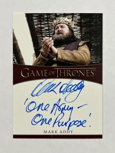 Game of Thrones Mark Addy Robert Baratheon Inscription One Army Autograph Auto - Picture 1 of 2