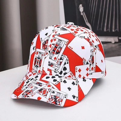 Poker Karten Print Baseball Cap Spielkarten Papa Mütze Unisex Mode - Bild 1 von 4